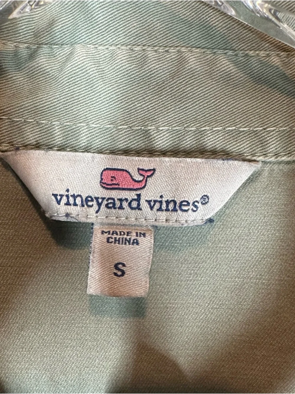 VINEYARD VINES Women's Small Army Green Military Inspired Utility Jacket Buttons - Picture 2 of 7